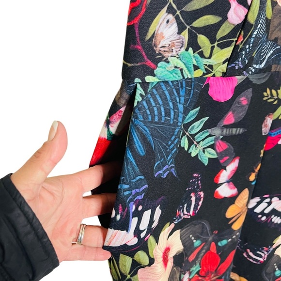 H&m black floral print Hawaiian tropical sleeveless jumpsuit size 14 - Picture 7 of 13